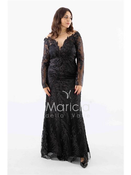 abito manica lunga ricamato MARICLA ELEGANCE | FI7485NERO